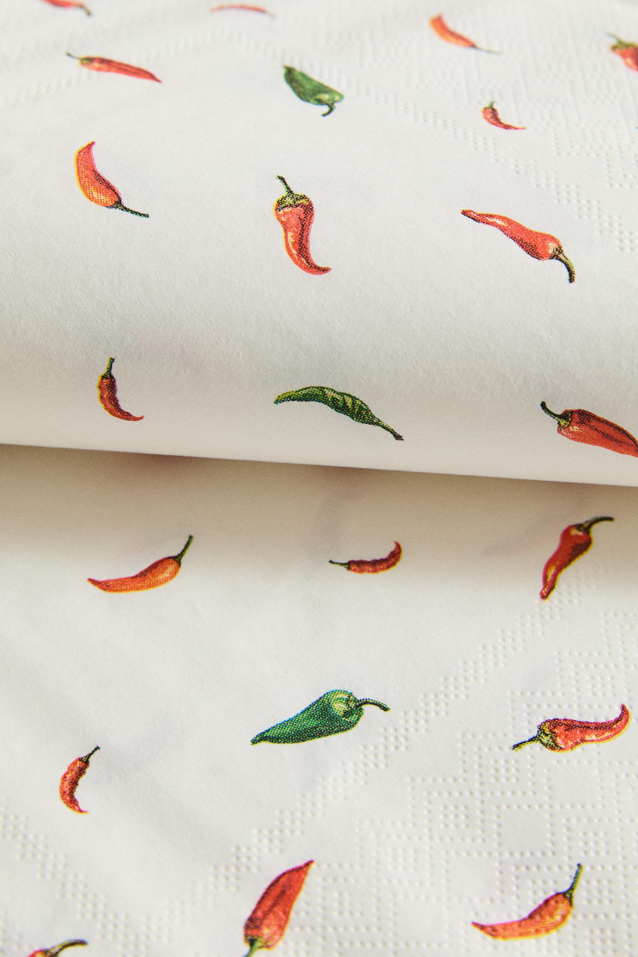 LOT DE 20 SERVIETTES EN PAPIER MOTIF PIMENT